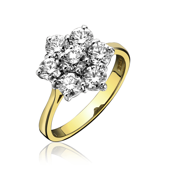 18ct gold diamond cluster ring 1521t6