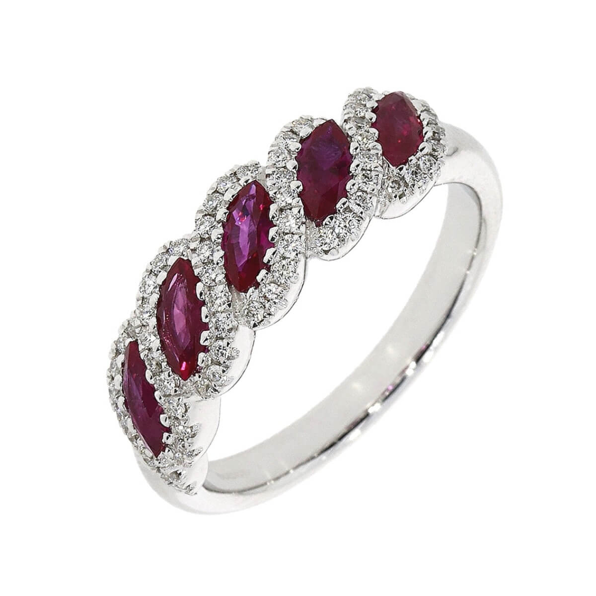18ct white gold ruby and diamond eternity ring 075ct d393