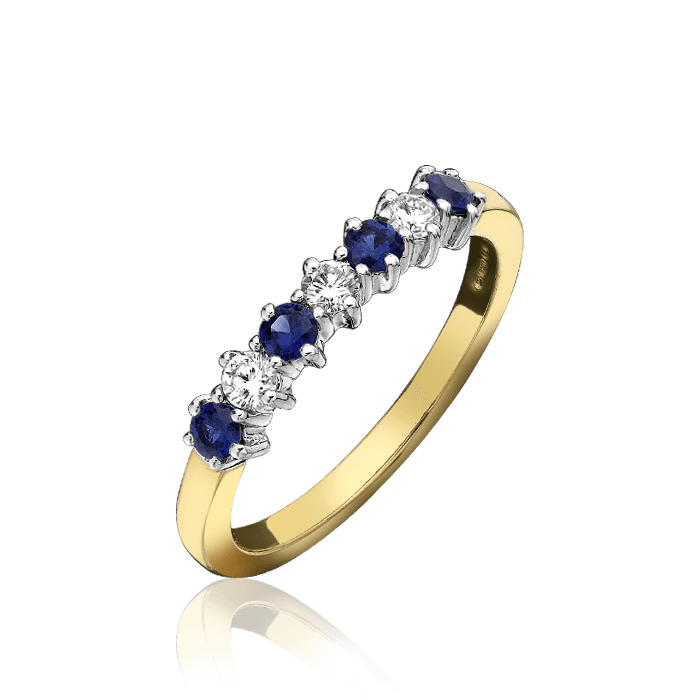 18ct yellow and white gold sapphire and diamond eternity ring 21230l8