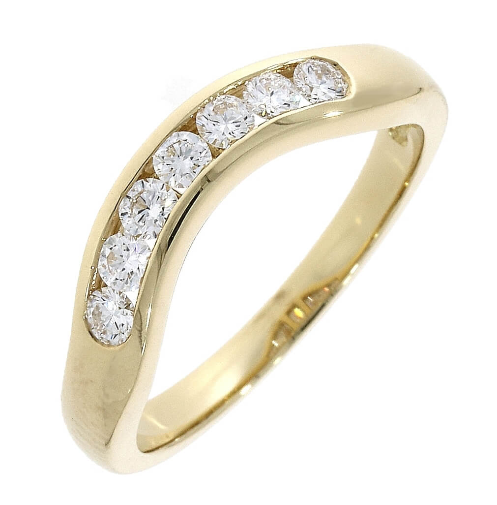 18ct yellow gold diamond u shaped ring 035ct 11650m2