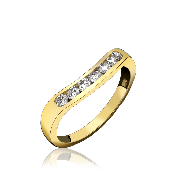 18ct yellow gold diamond u shaped ring 035ct 11650m2
