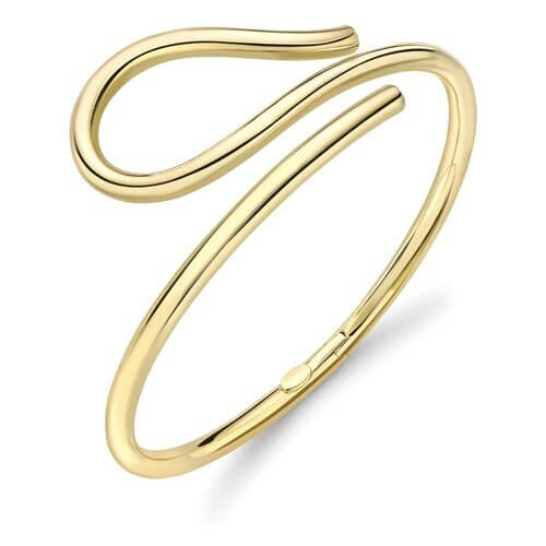 18ct yellow gold hinged loop design plain polished bangle bg292