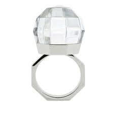 baccarat facettes silver clear crystal ring 2604085