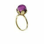 baccarat silver vermeil murmure single pink crystal ring 2612511