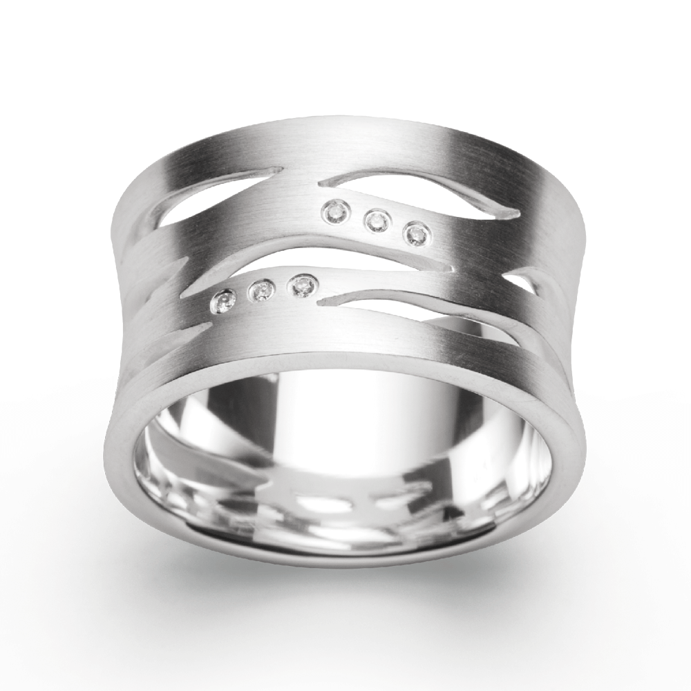 bastian silver and diamond broad dress ring 12883