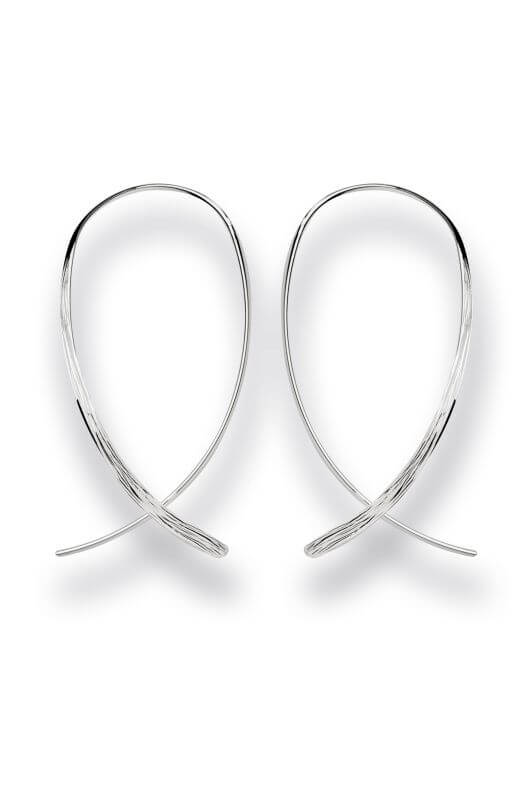 bastian silver brushed finish wire loop earrings 20680