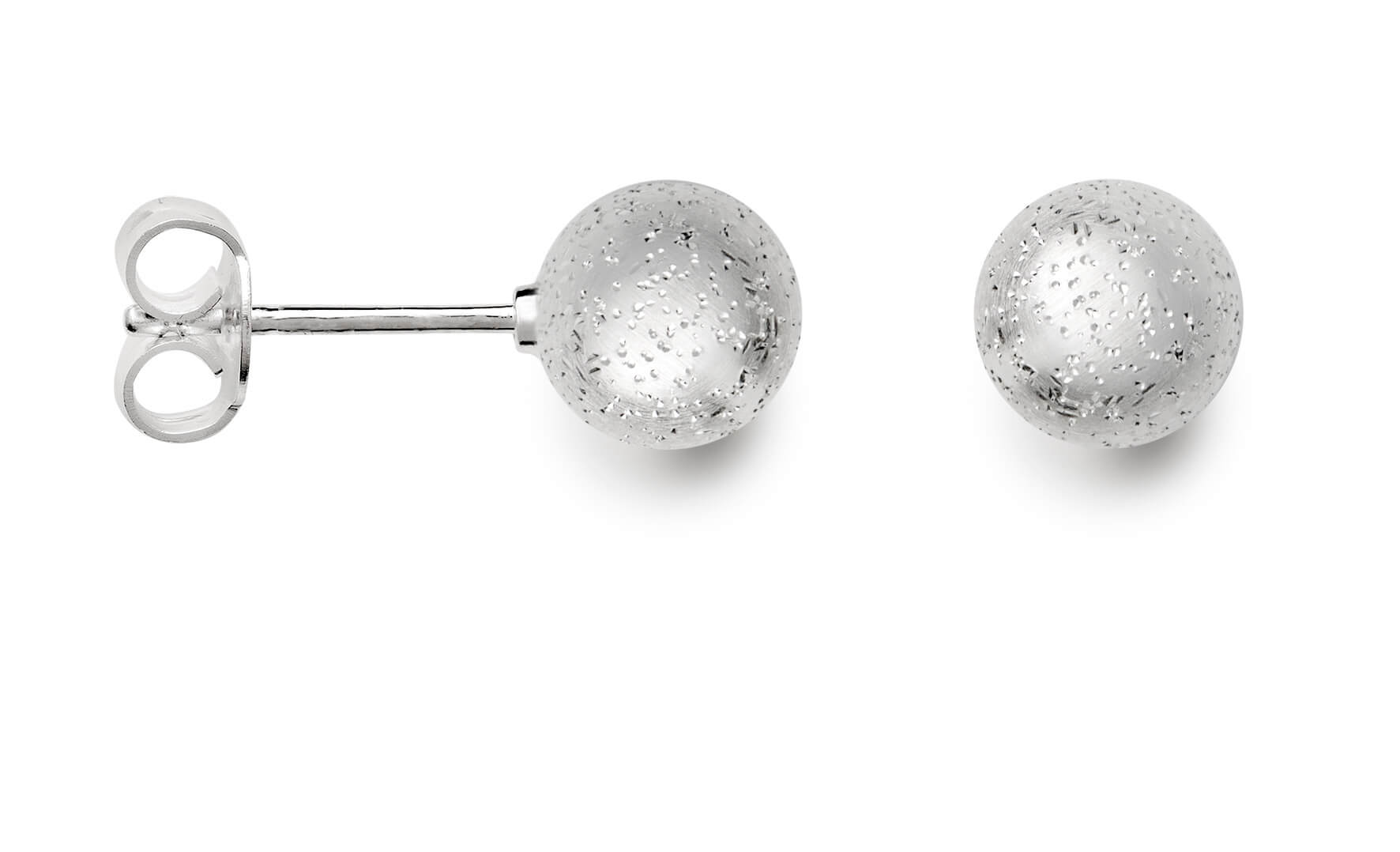 bastian silver diamond dust design ball stud earrings 20380