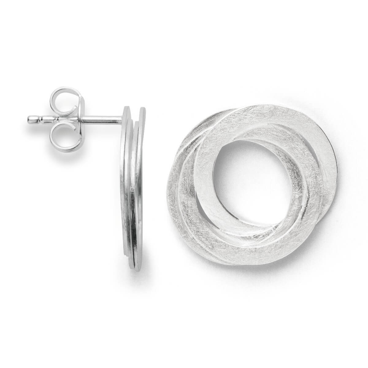 bastian silver multi loop stud earrings with french fittings 12816