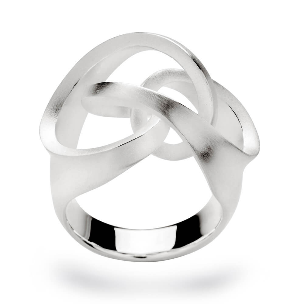bastian silver multi twist design ring size 54 12499