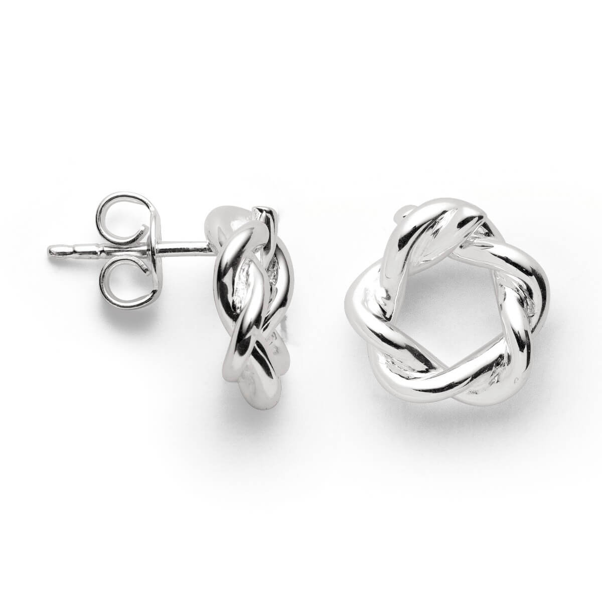 bastian silver open twisted circle stud earrings with french fittings 12755