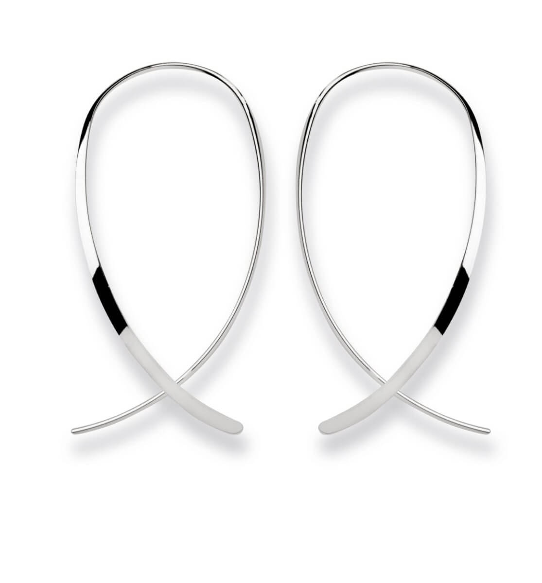 bastian silver polished wire loop earrings 22870