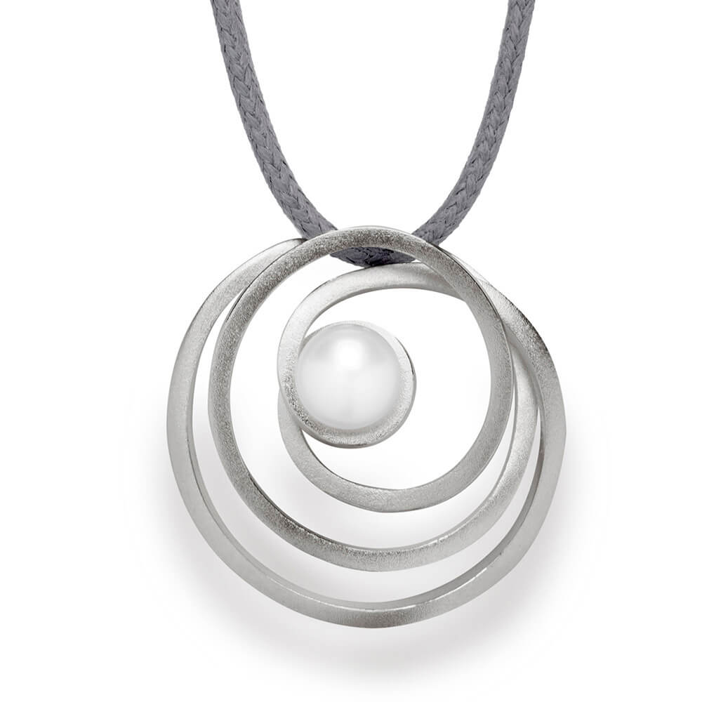 bastian silver white cultured pearl multi spiral pendant 12539
