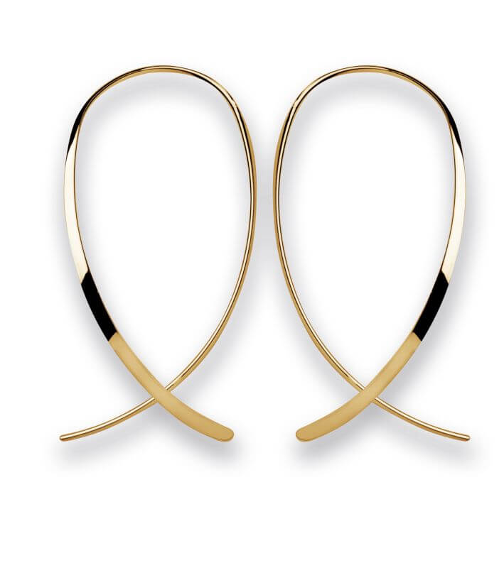 bastian yellow gold vermeil polished wire loop earrings 20790
