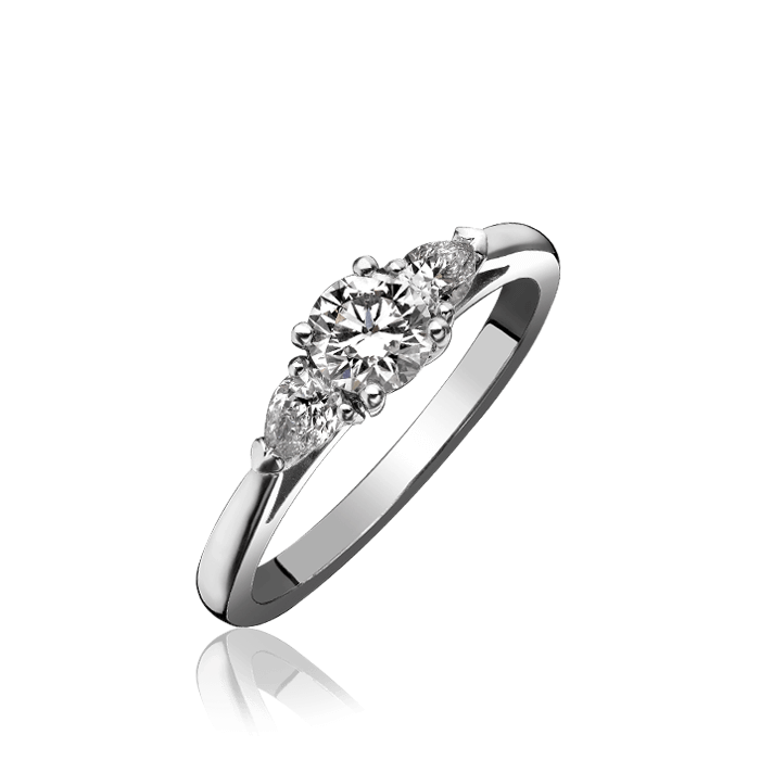 diamond 3 stone ring in platinum 12062m2