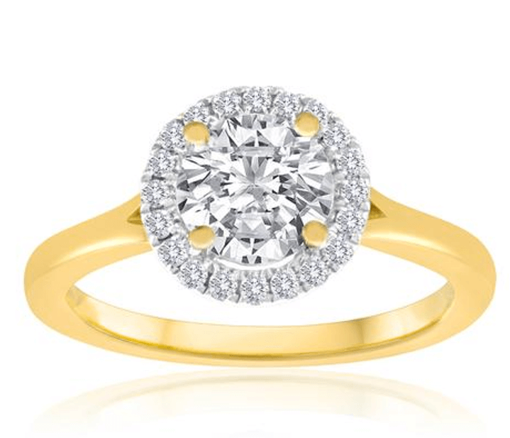 diamond cluster ring in yellow and white gold 2401