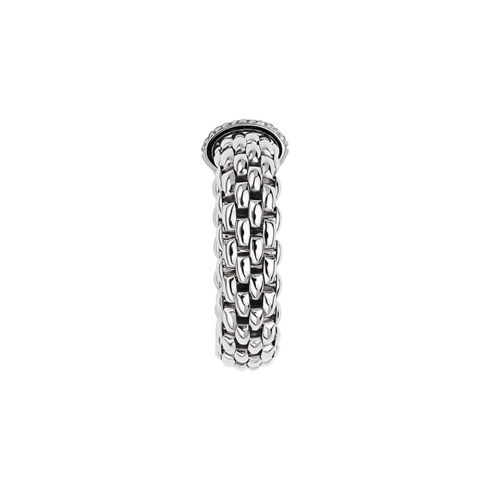 fope 18ct white gold vendome flexit ring with pave diamond centre band an559 bbrmvR7f