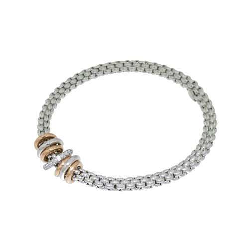fope diamond bracelet18ct white and rose gold 619b bbrm