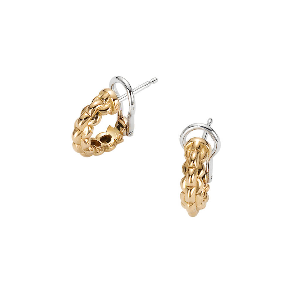 fope earrings 18ct yellow gold flexit solo eka earrings or730