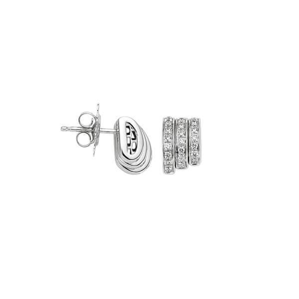 fope prima 18ct white gold diamond set stud earrings total weight 038ct or744 pave