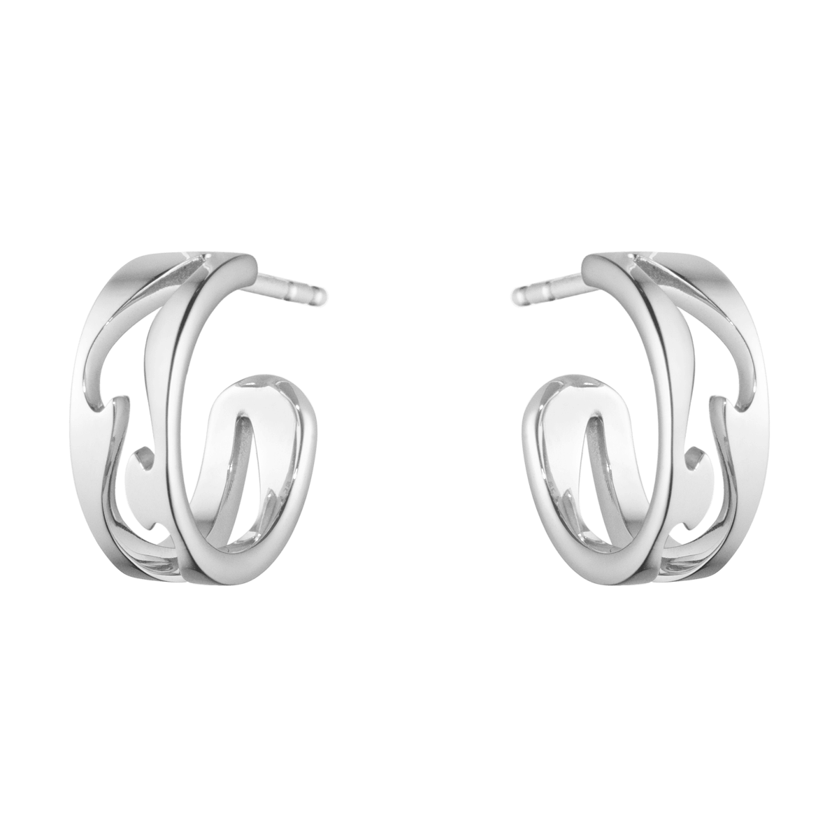 georg jensen fusion 18ct white gold hoop earrings 10016437