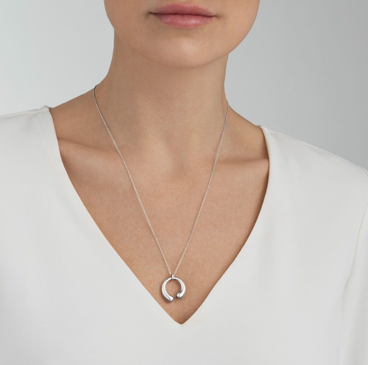 georg jensen mercy silver pendant and chain 10015156