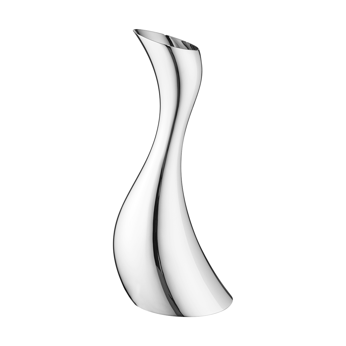 georg jensen mirror polished stainless steel curved cobra pitcher 3586611
