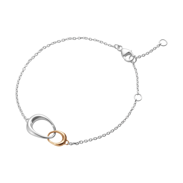 georg jensen off spring interlocking silver and rose gold bracelet 10012371