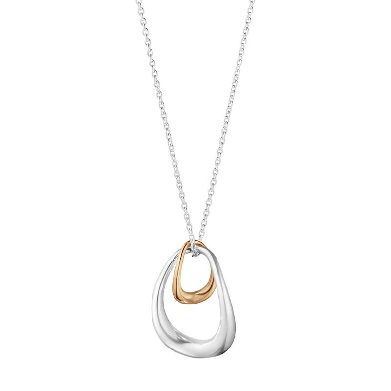 georg jensen offspring pendant silver and 18ct rose gold on silver chain 10012763