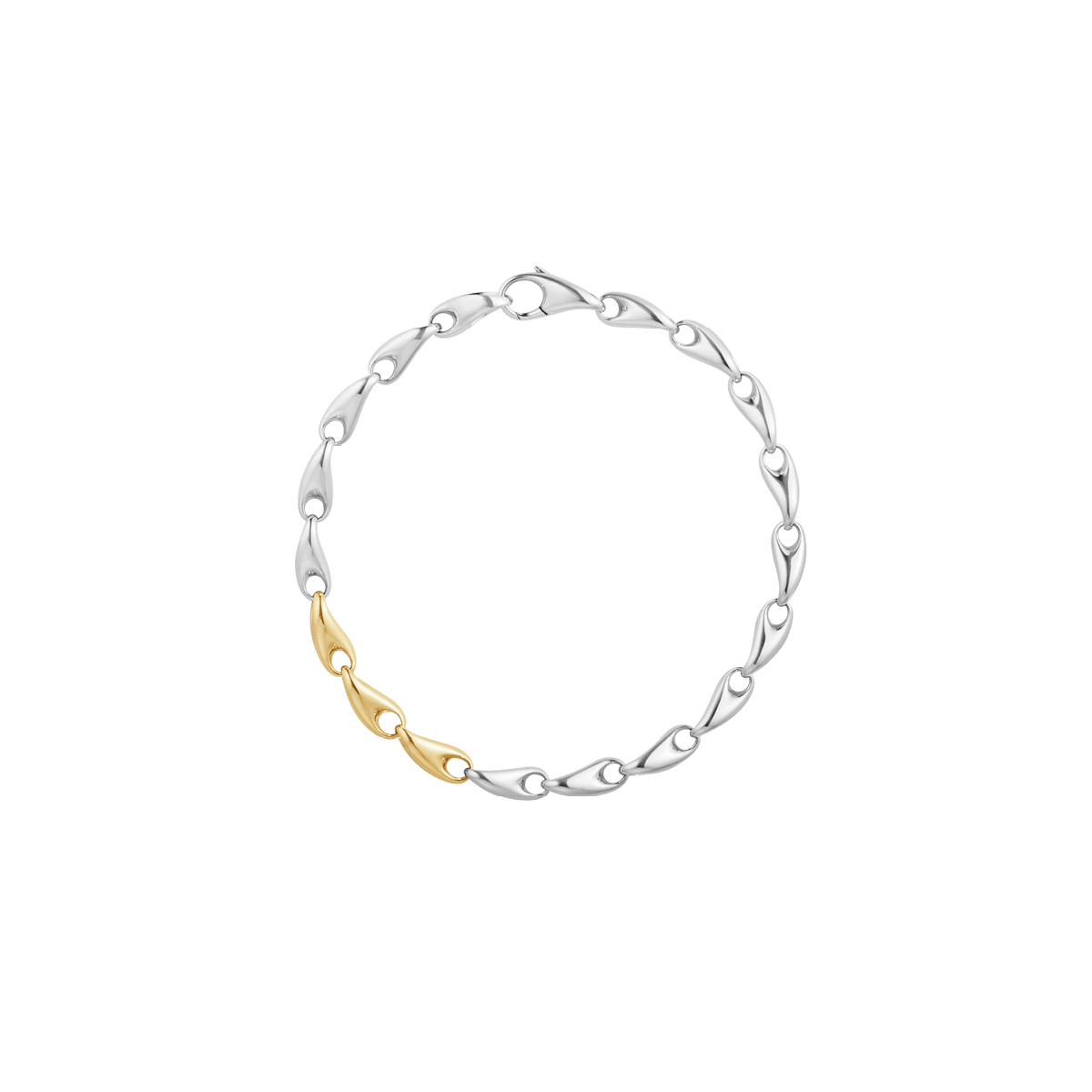 georg jensen reflect bracelet slim in silver and 18ct yellow gold 20001182000m