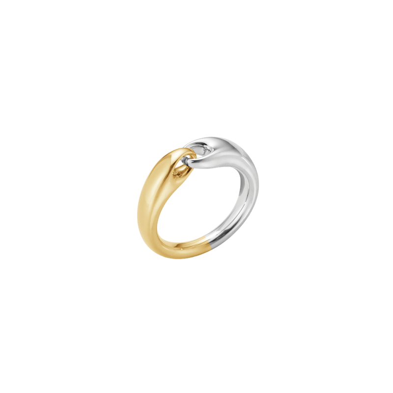 georg jensen reflect ring small in silver and 18ct yellow gold 200011810054