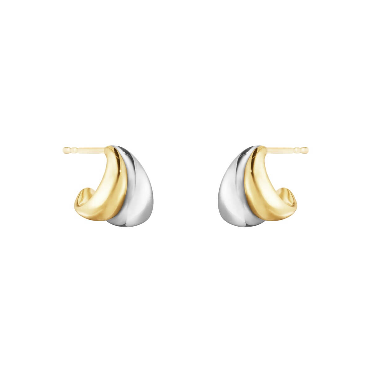 georg jensen silver and 18ct yellow gold curve stud earrings 10017501