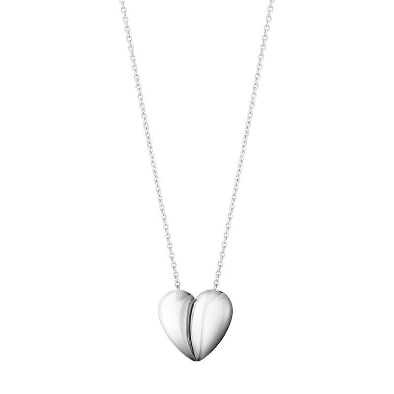 georg jensen silver curve heart pendant on chain 10017504