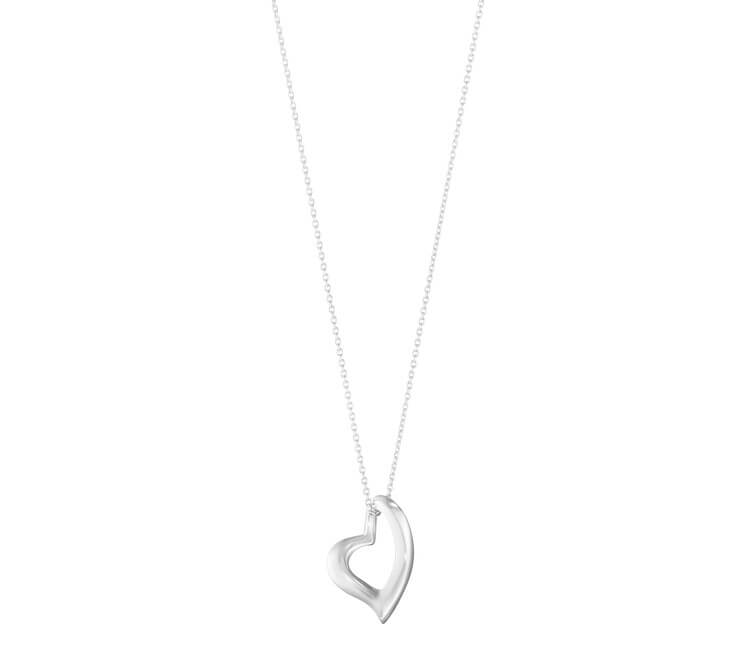 georg jensen silver heart pendant on chain 10012161