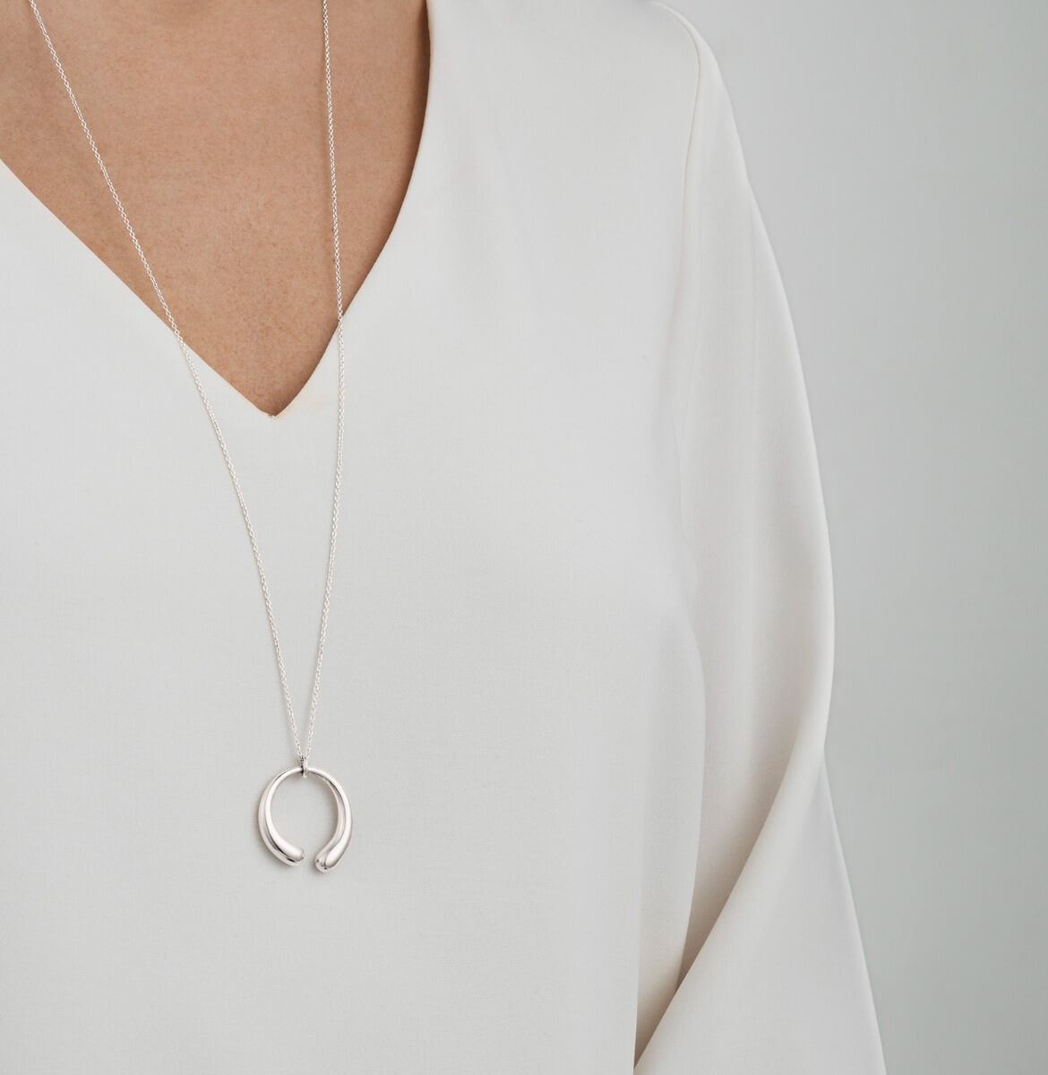 georg jensen silver mercy pendant and chain 10015343