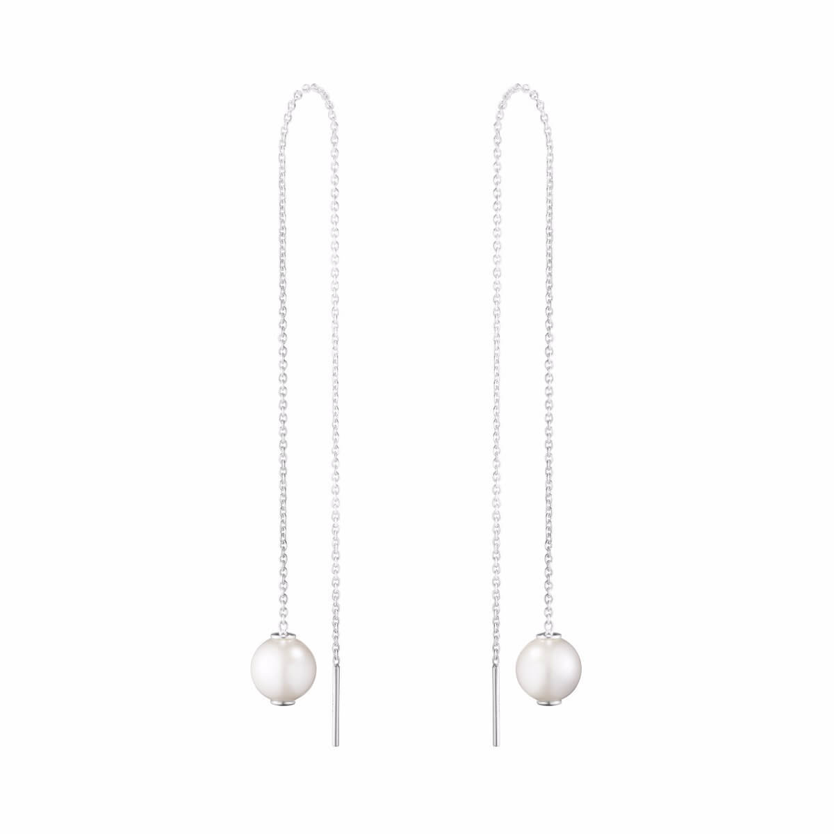 georg jensen silver single grape threader earring with white pearl 10008971