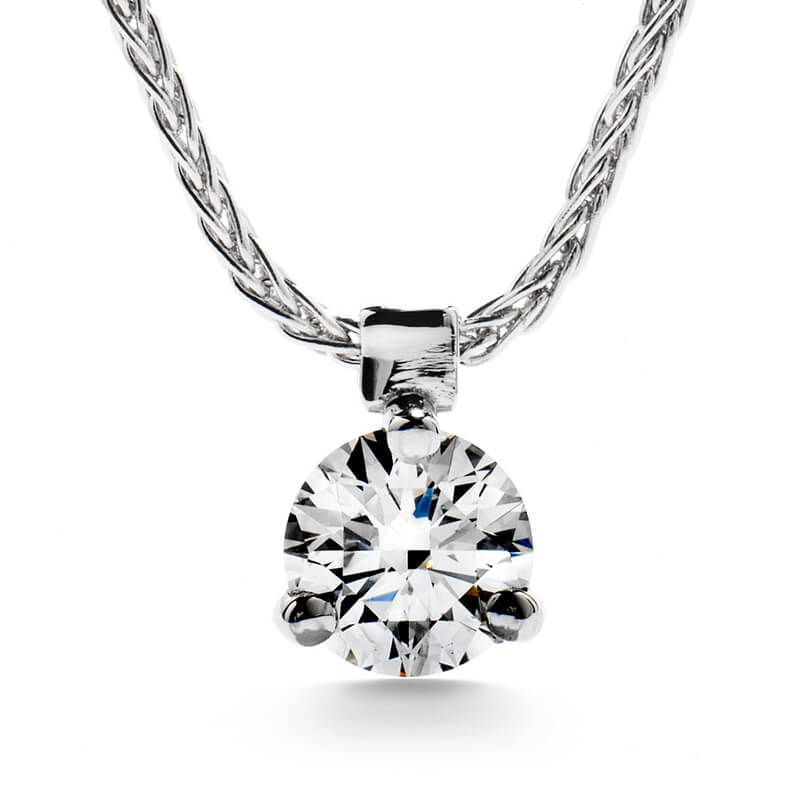 hearts on fire 3 prong diamond pendant on chain 1802055