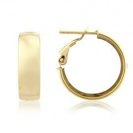 mark milton 9ct yellow gold plain polished broad round hoop earrings 8f13q
