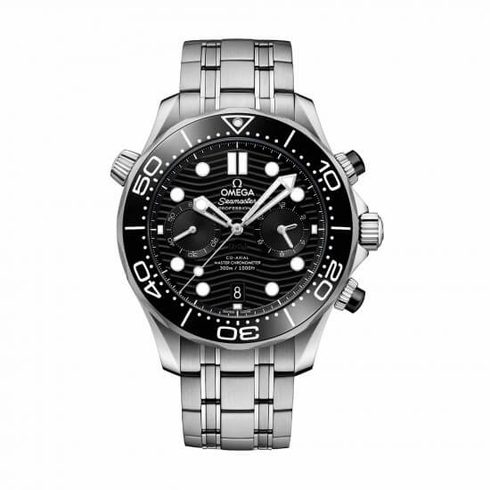 omega seamaster 300m chronograph 44m with black dial on bracelet 21030445101001