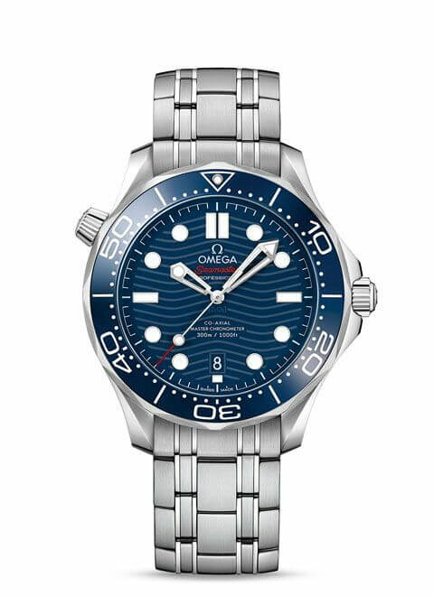 omega seamaster 300m with blue dial on stainless steel bracelet 21030422003001
