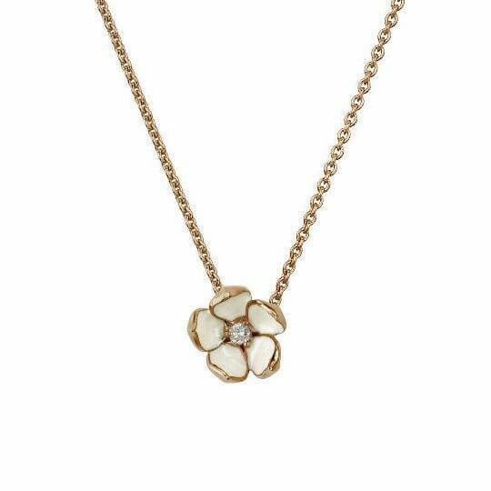 shaun leane rose gold vermeil cherry blossom diamond large flower pendant and chain cb007rvwhnos