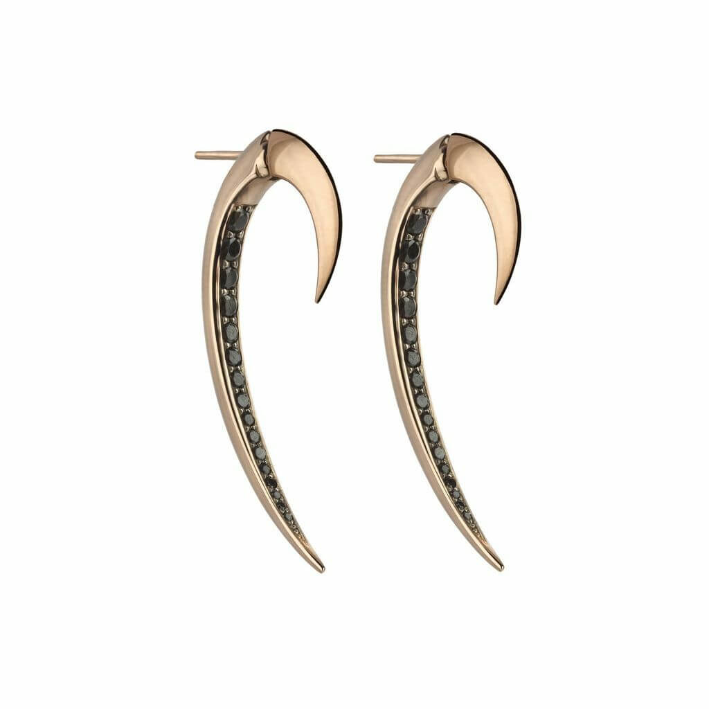 shaun leane rose gold vermeil hook earrings with black spinel ht008rvbkeos