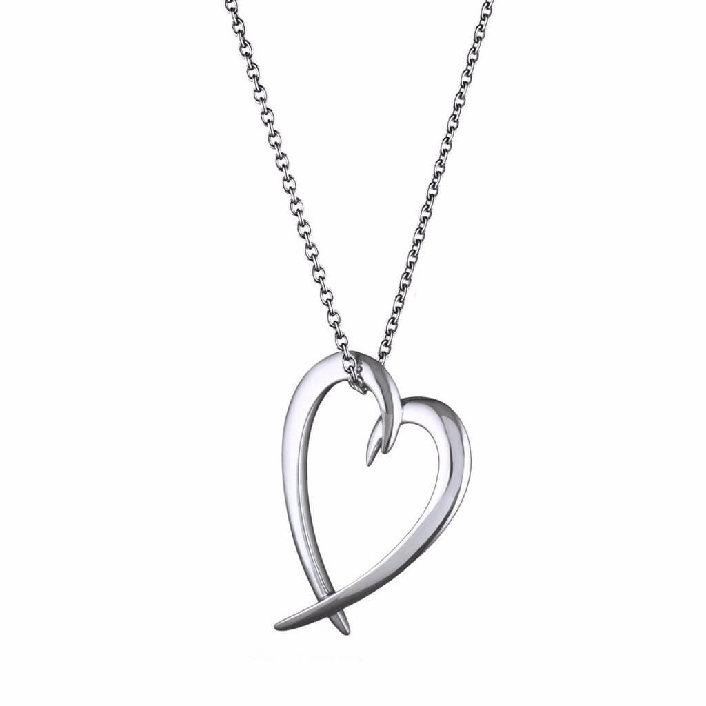 shaun leane sterling silver hooked heart pendant and chain sa019ssnanos