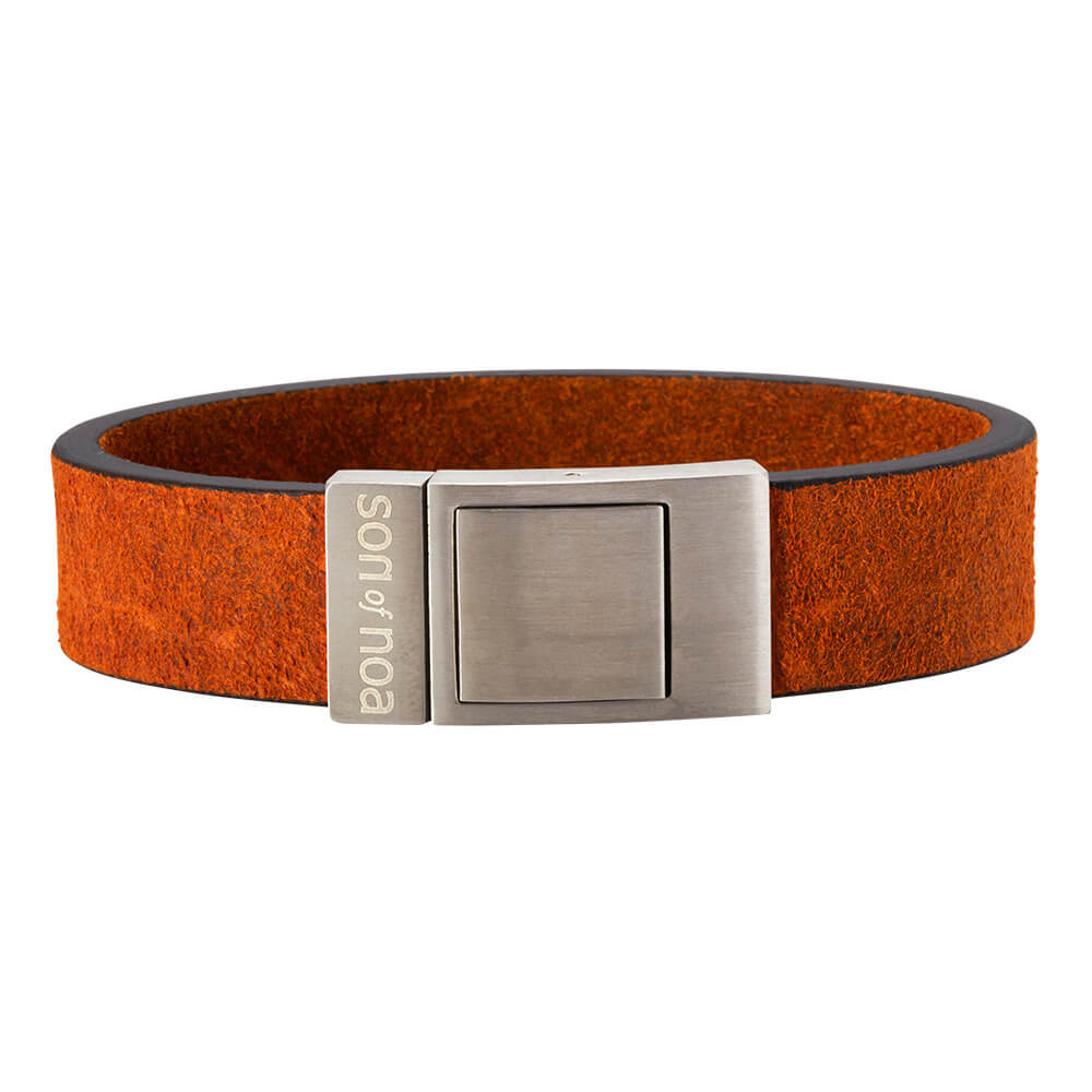 son of noa brown calf leather bracelet 18mm width and 23cm length wih steel clasp 897 001 brown23
