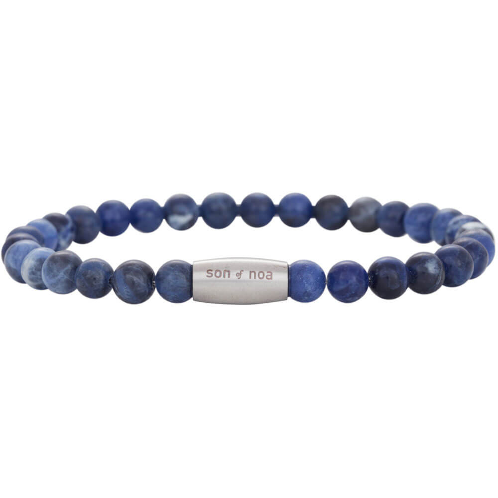 son of noa shiny sodalite bead bracelet 19cm with magnetic steel clasp 898 008 19
