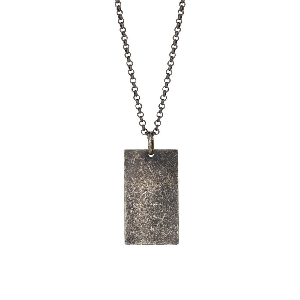 son of noa silver rectangular cracked pendant and silver chain 267 003 2