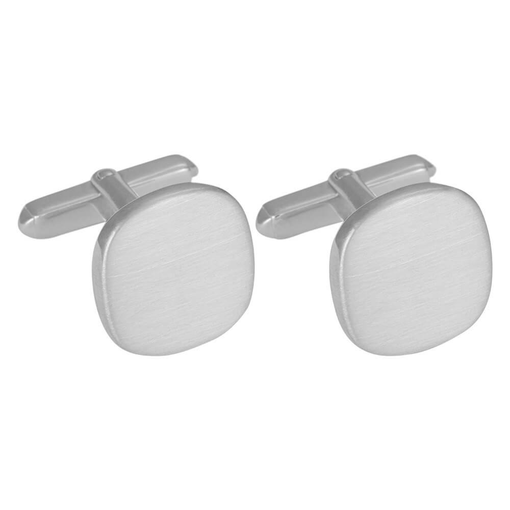son of noa silver rhodium plated brushed cushion shaped cufflinks 429 001