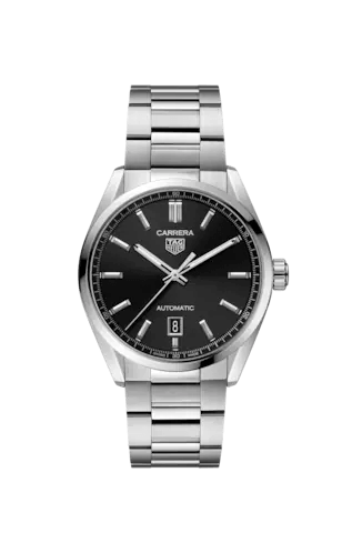 tag heuer stainless steel carrera with black dial watch on bracelet wbn2110ba0639