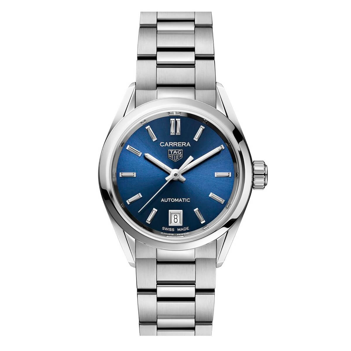 tag heuer stainless steel carrera with blue dial on bracelet wbn2411ba0621