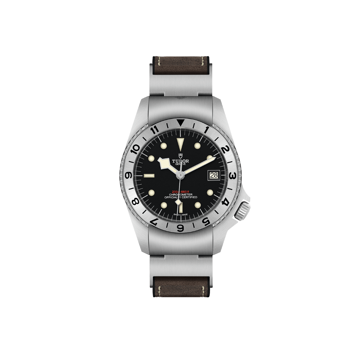 tudor black bay p01 42mm on hybrid leather and rubber strap m70150 0001