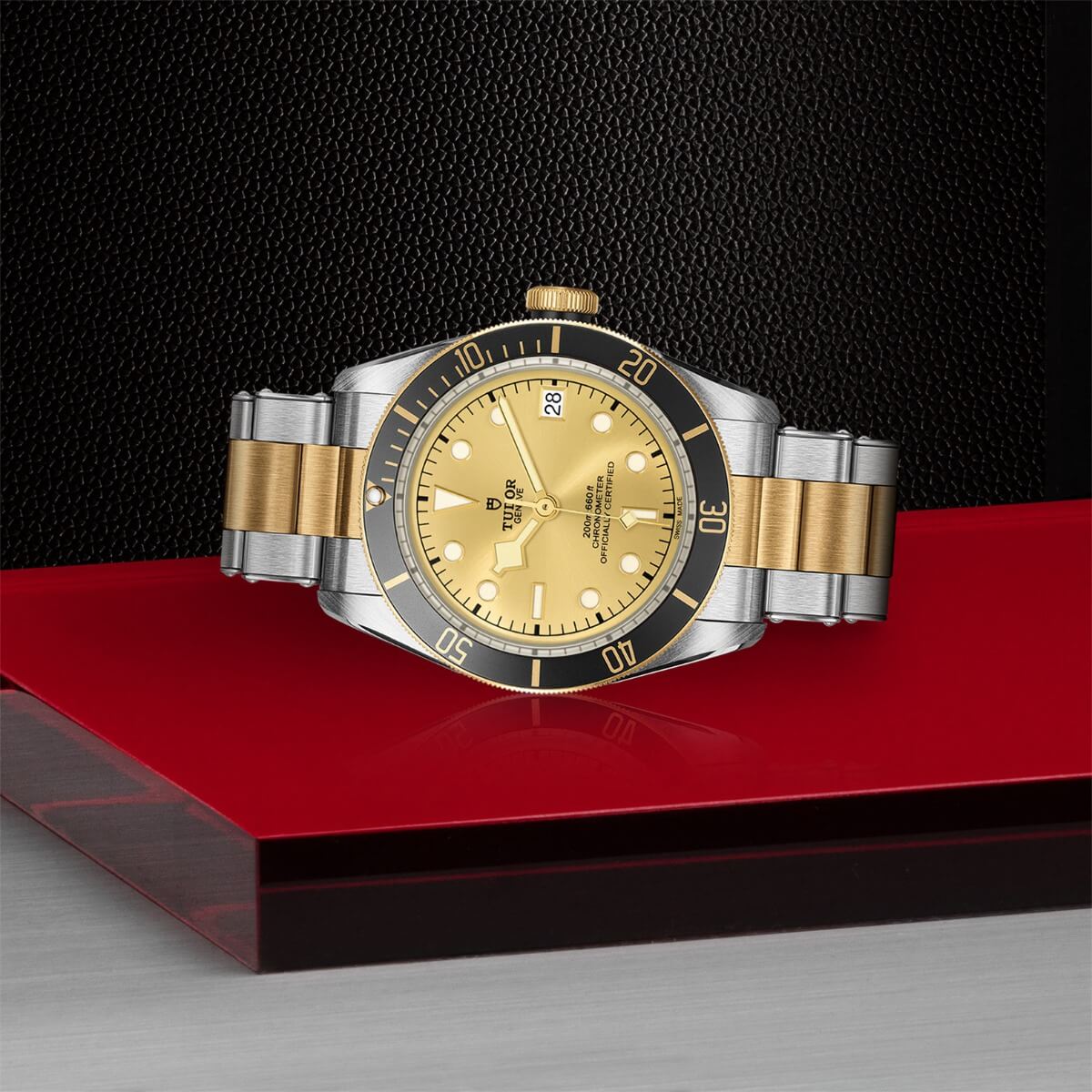 tudor black bay steel and yellow with champagne dial m79733n 0004
